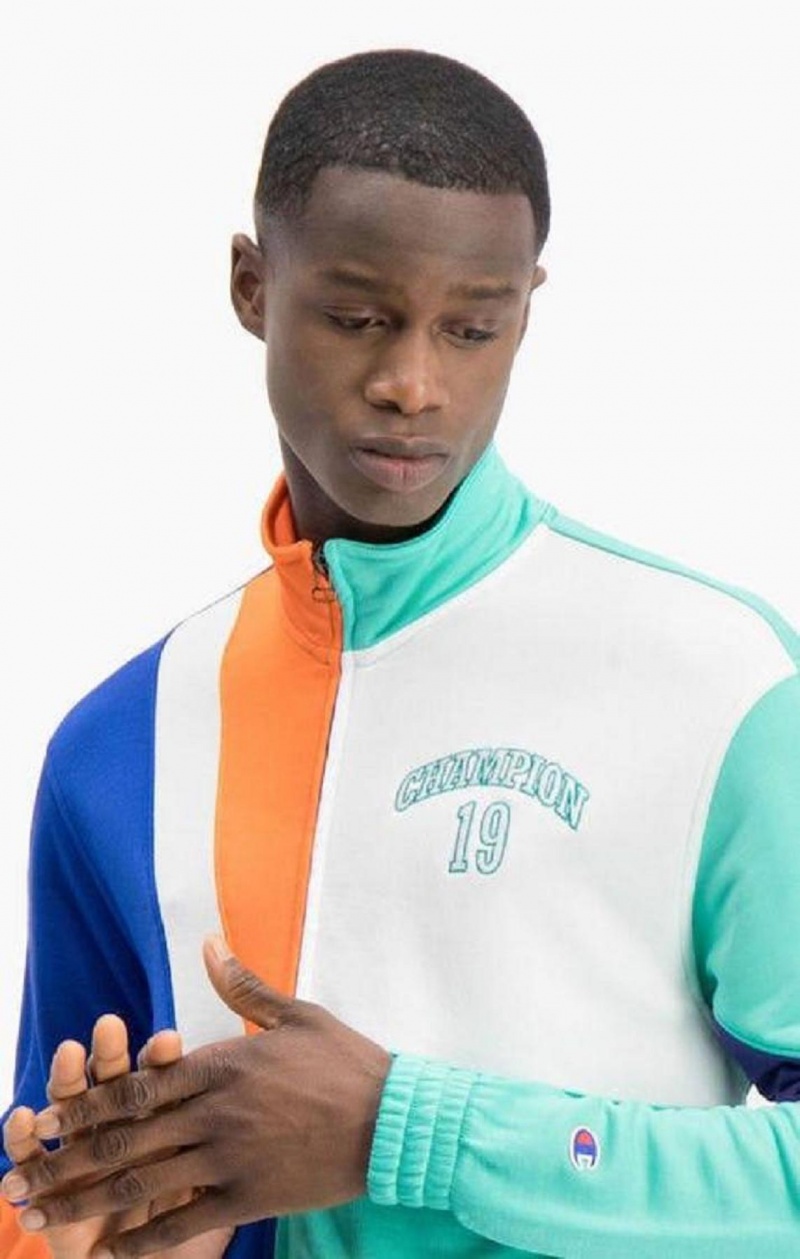 Vestes Champion NBMIX Patchwork 'Champion 19' Basketball Jacket Homme Bleu | 7412-JUGXQ