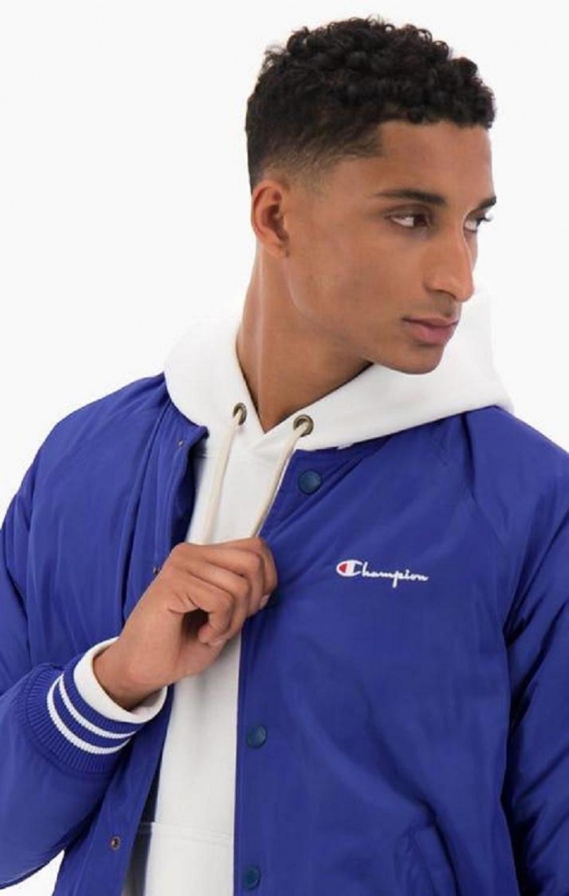 Vestes Champion Varsity Bomber Jacket Homme Bleu Foncé | 5024-GERAC