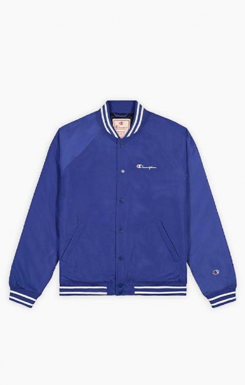 Vestes Champion Varsity Bomber Jacket Homme Bleu Foncé | 5024-GERAC