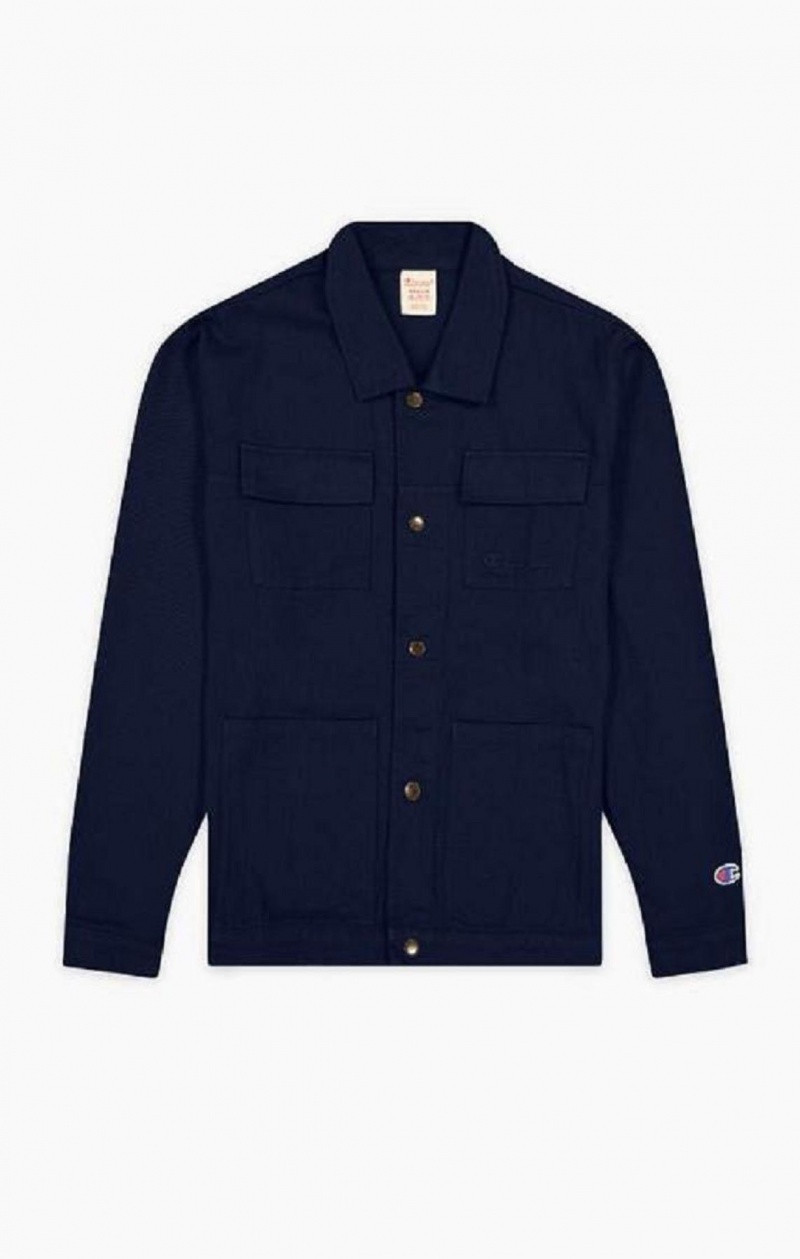 Vestes Champion Woven Utility Jacket Homme Bleu Foncé | 3481-IHBVS