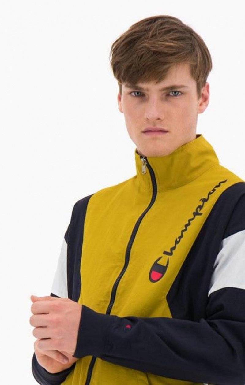 Vestes Champion Zip-Up Colour Block Tracksuit Jacket Homme Doré | 9704-JRSFO