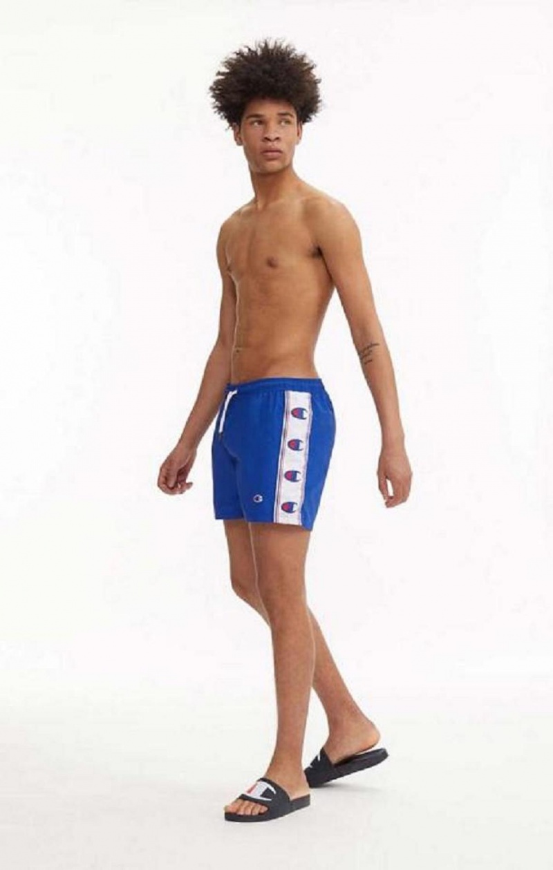 Vetement de Bain Champion C Logo Print Panel Swim Shorts Homme Bleu | 3720-BPAOR