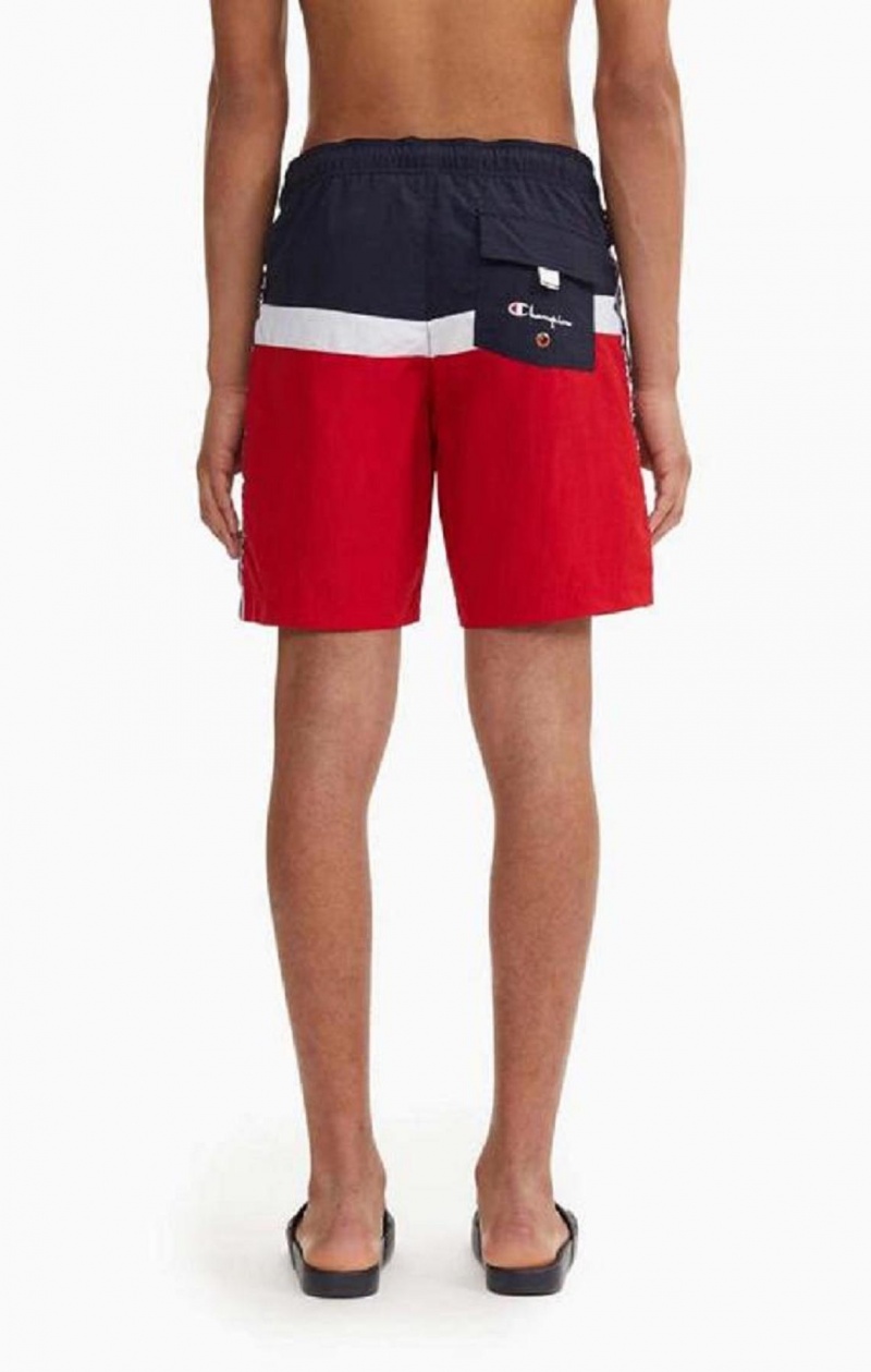 Vetement de Bain Champion Jacquard Script Logo Tape Trim Board Shorts Homme Rouge | 7580-DGKMQ