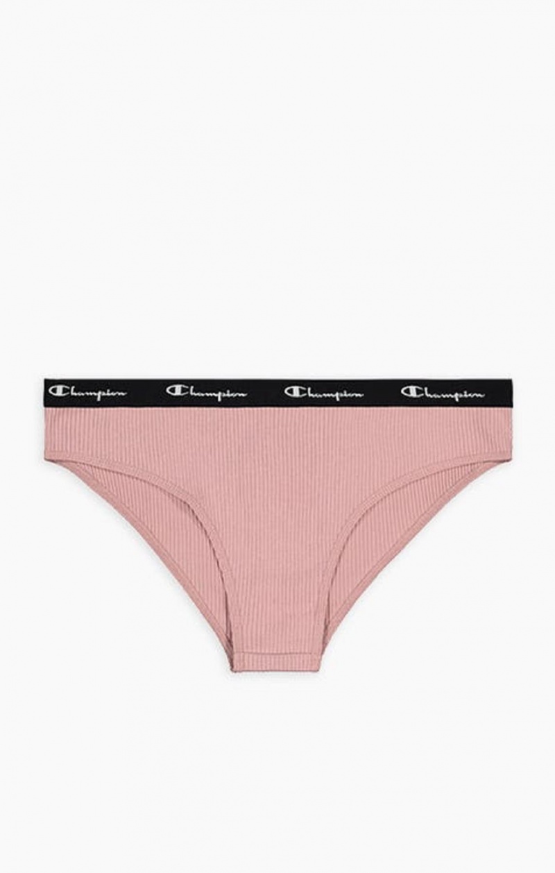 Vetement de Bain Champion Nervuré Coton Logo Trim Briefs Femme Rose | 3954-VADIR