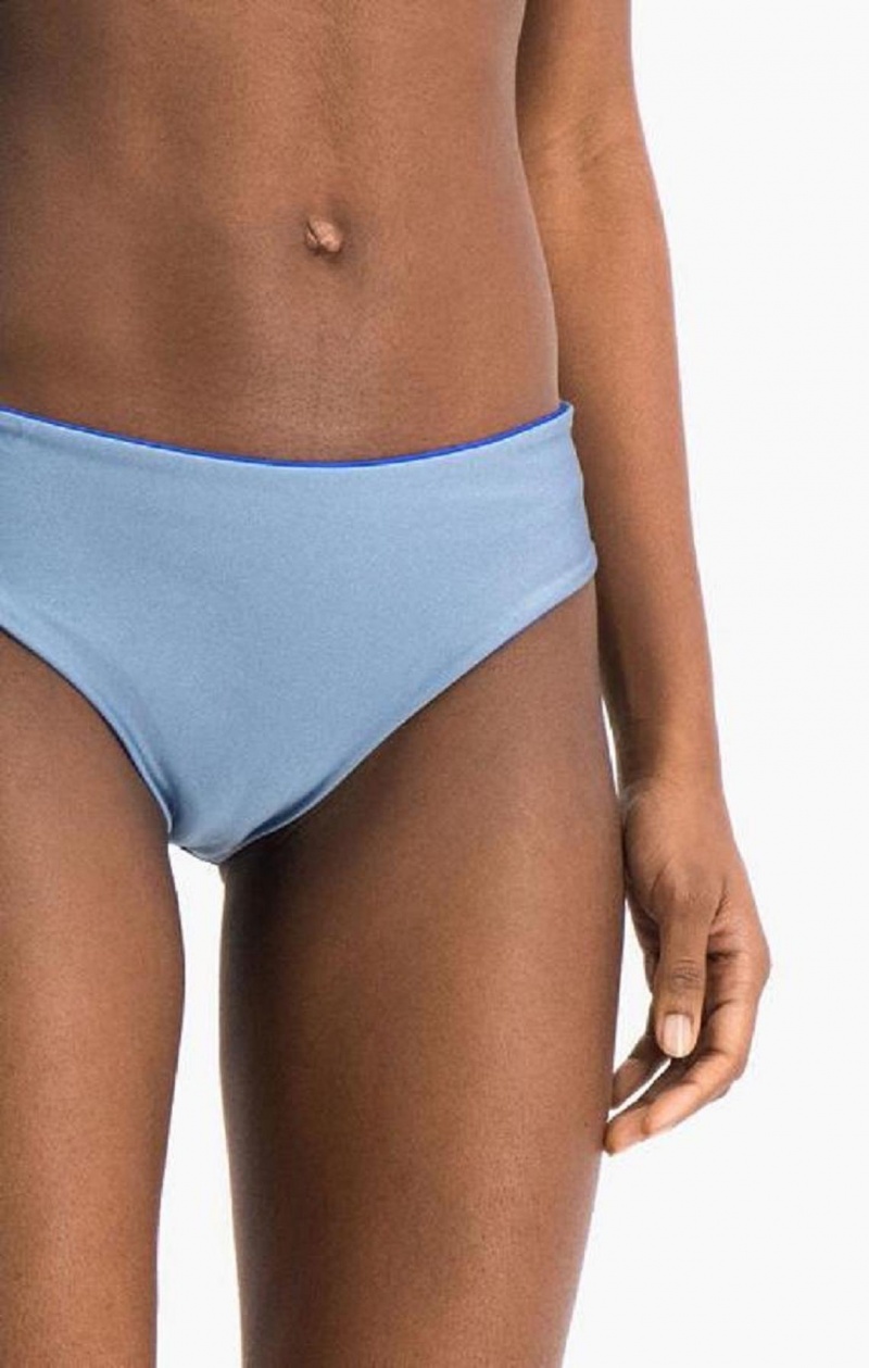 Vetement de Bain Champion Reversible C Logo High Taille Bikini Bottoms Femme Bleu | 3790-ICYSF