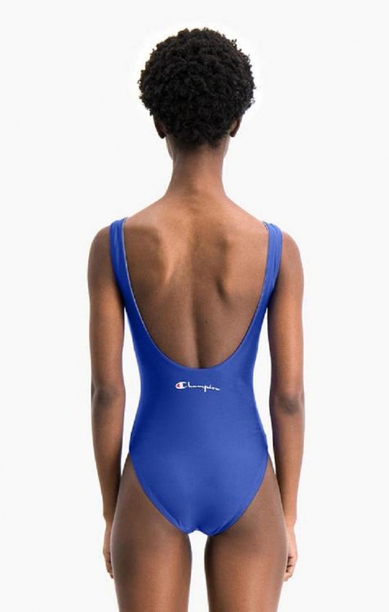 Vetement de Bain Champion Reversible Script Logo Swimsuit Femme Bleu | 1850-JWIAC