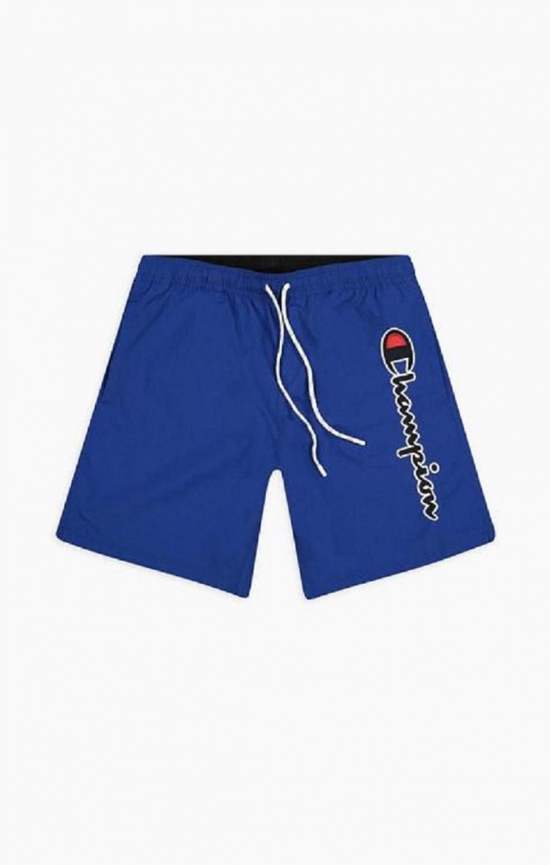 Vetement de Bain Champion Satin Script Logo Board Shorts Homme Bleu | 6834-VAHUF